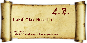 Lukáts Neszta névjegykártya